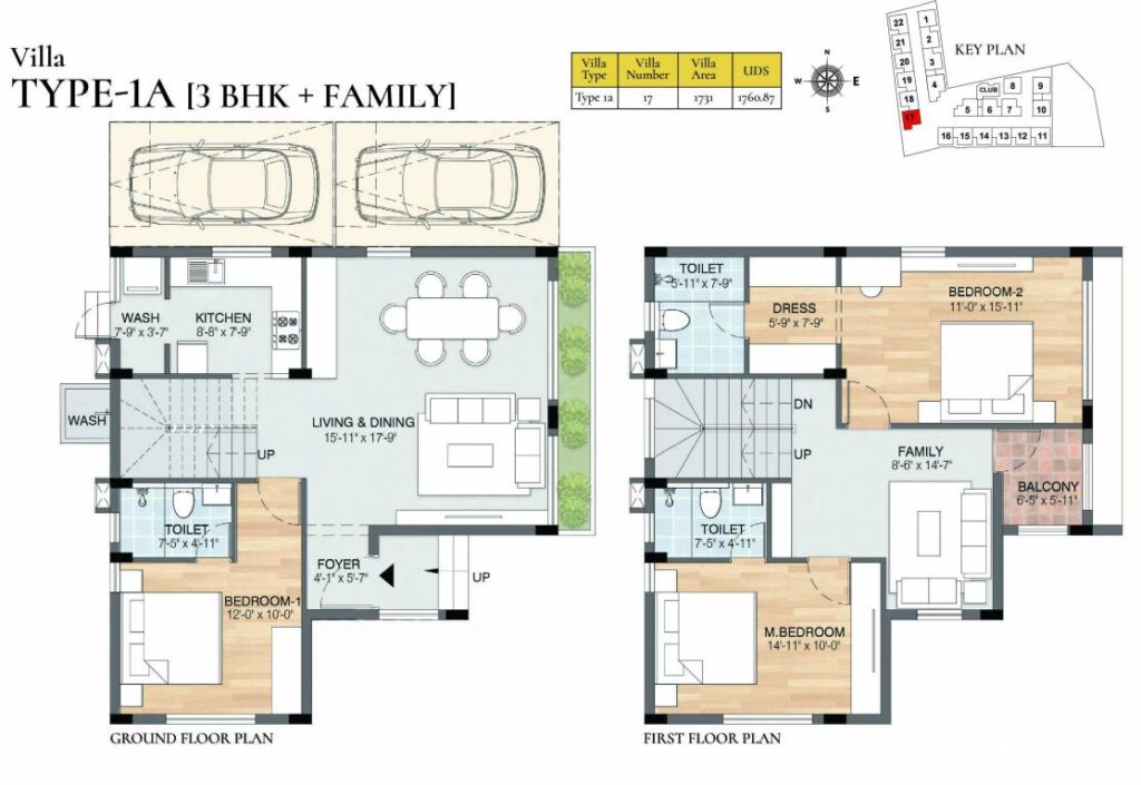 podigai floor plan 3 bhk 1731 Sqft