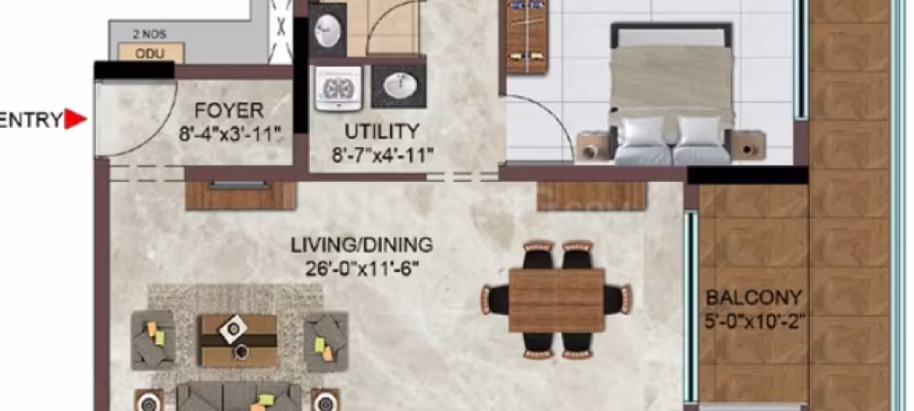 1699 Sqft 3 BHK Floor Plan