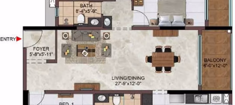 1903 Sqft 3 BHK Floor Plan