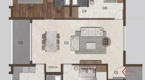 Kirthika Antares 1864 Sqft - 3bhk