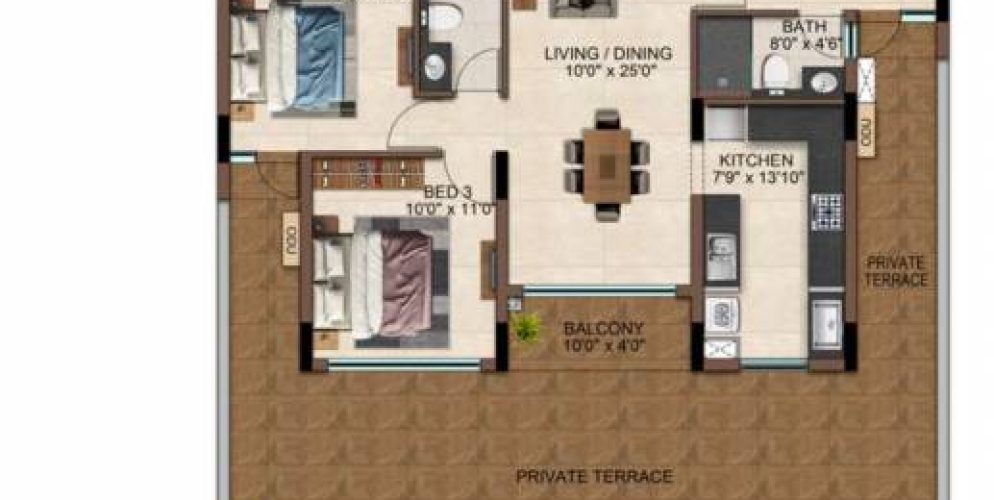casamia floor plan 3bhk 1