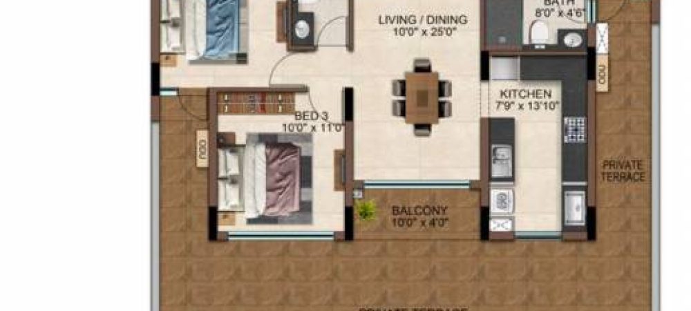 casamia floor plan 3bhk 1