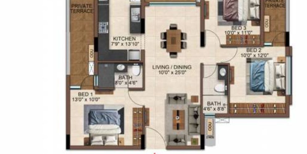 casamia floor plan 3bhk 2