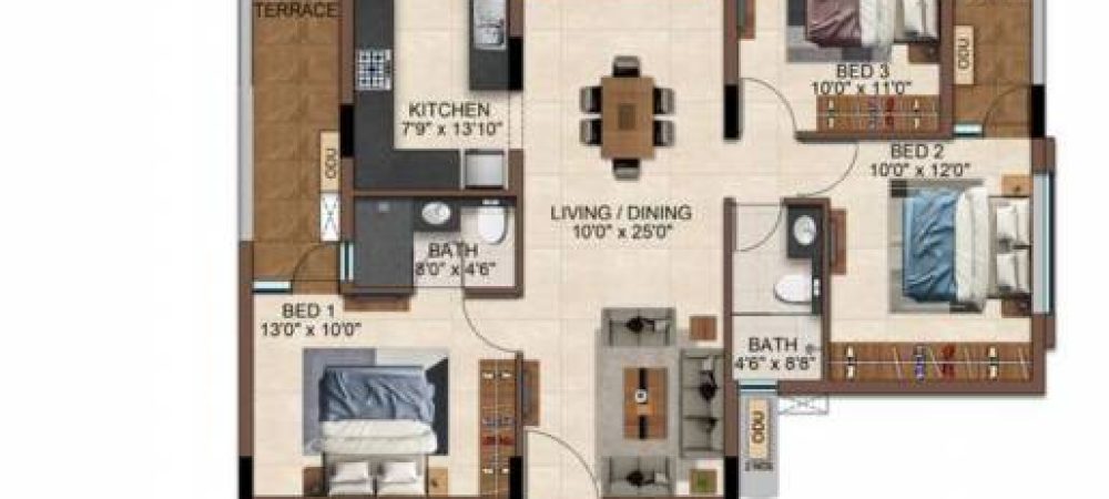casamia floor plan 3bhk 2