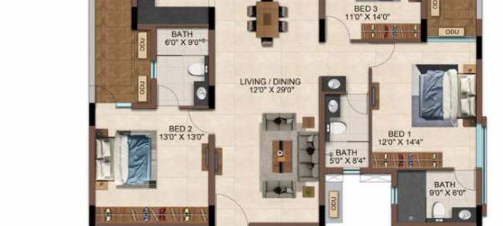 casamia floor plan 3bhk 4