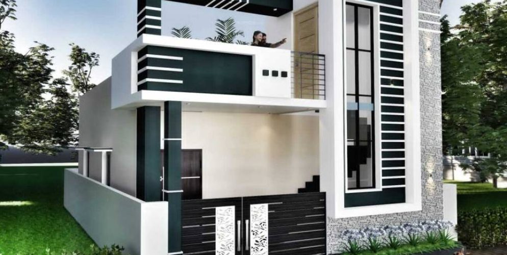 n p nagar elevation Villa