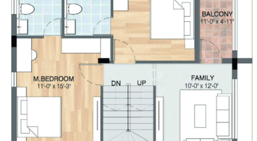 podigai floor plan 3 bhk 1590 Sqft