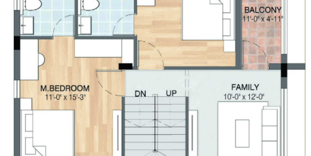 podigai floor plan 3 bhk 1590 Sqft