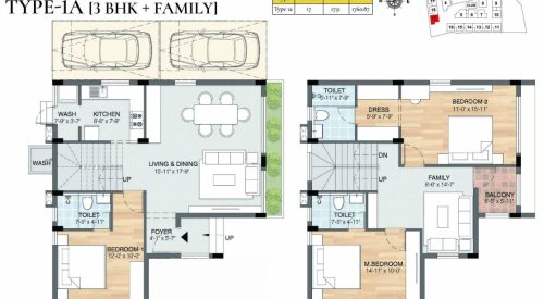 podigai floor plan 3 bhk 1731 Sqft
