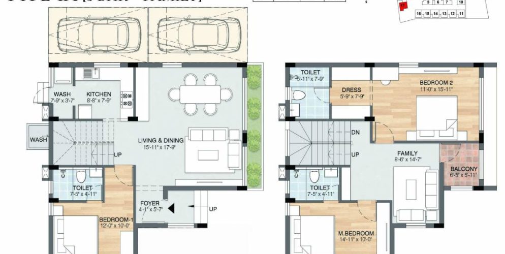 podigai floor plan 3 bhk 1731 Sqft
