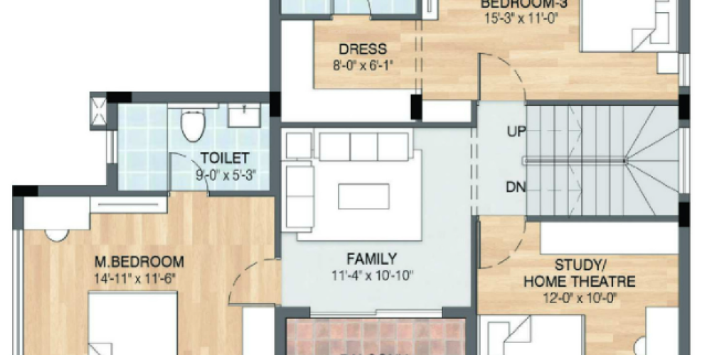 podigai floor plan 4 bhk 2119 Sqft