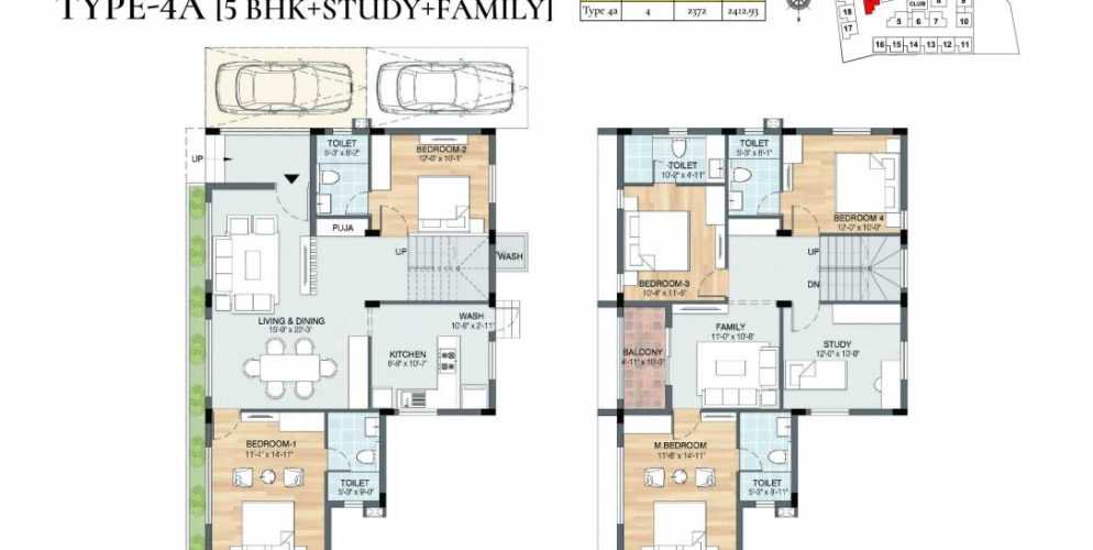 podigai floor plan 5 bhk 2372 Sqft