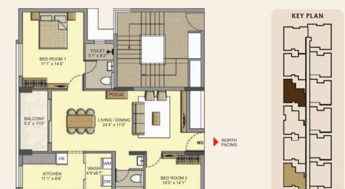 prathyangira floor plan 2bhk 1258 Sqft
