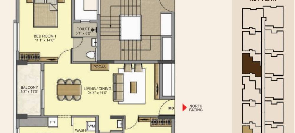 prathyangira floor plan 2bhk 1258 Sqft
