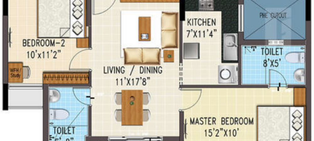 prosper floor plan 2bhk 1026 Sqft