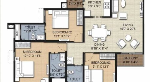 risington 2 floor plan 3bhk 1