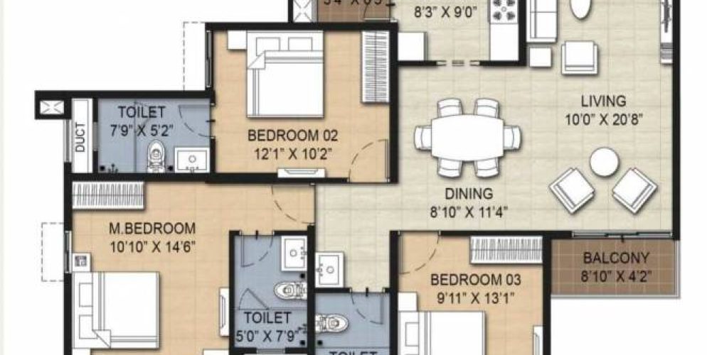 risington 2 floor plan 3bhk 1