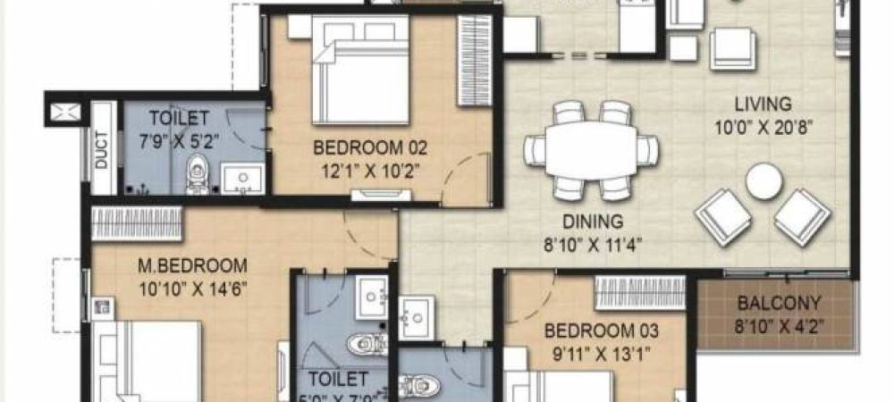 risington 2 floor plan 3bhk 1