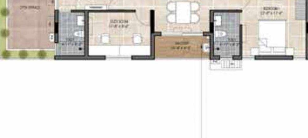 the edge floor plan 2bhk 1197 Sqft