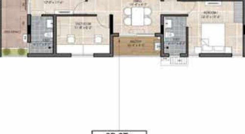 the edge floor plan 2bhk 1203 Sqft