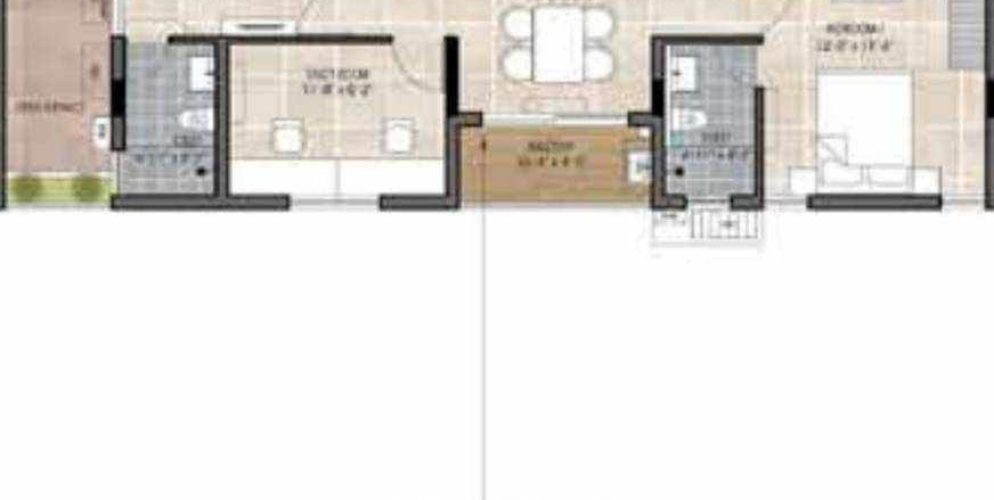the edge floor plan 2bhk 1203 Sqft