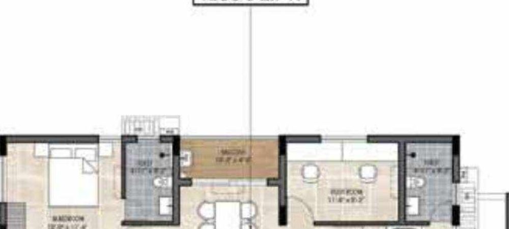 the edge floor plan 2bhk 1206 Sqft