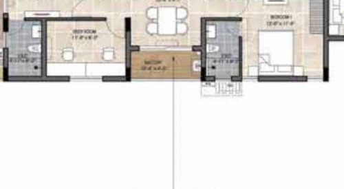 the edge floor plan 3bhk 1202 Sqft