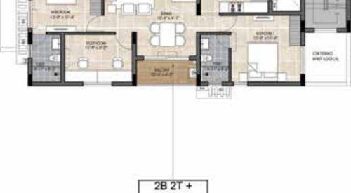 the edge floor plan 3bhk 1209 Sqft