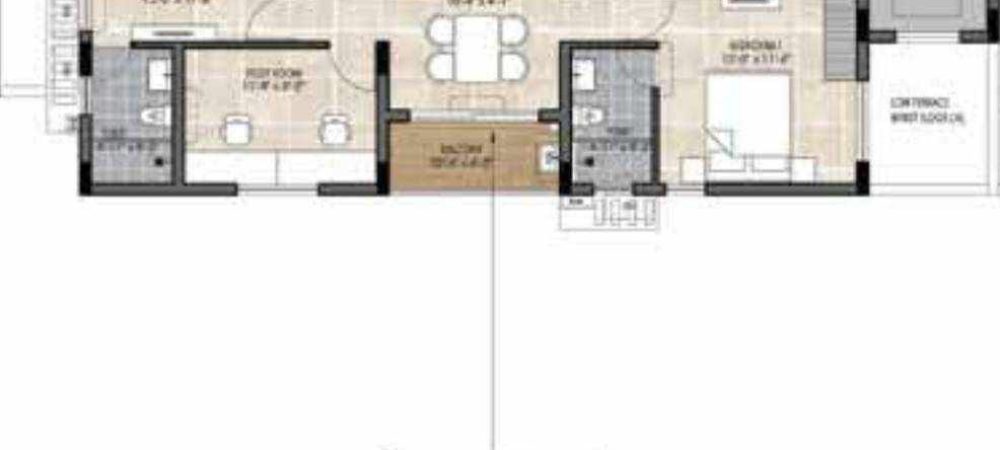 the edge floor plan 3bhk 1209 Sqft