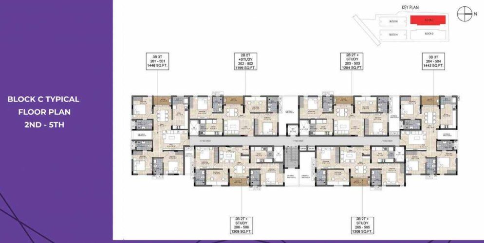 the edge the edge block c cluster plan from 2nd to 5th floor