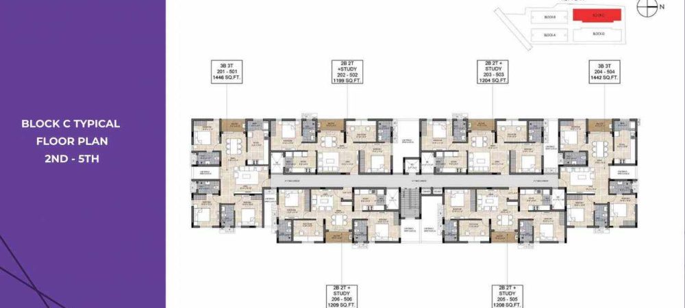 the edge the edge block c cluster plan from 2nd to 5th floor