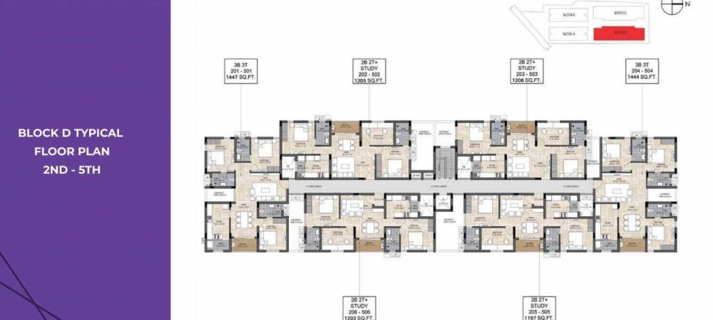 the edge the edge block d cluster plan from 2nd to 5th floor